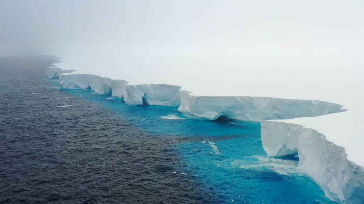 Mega-iceberg drifts toward Antarctic penguin island