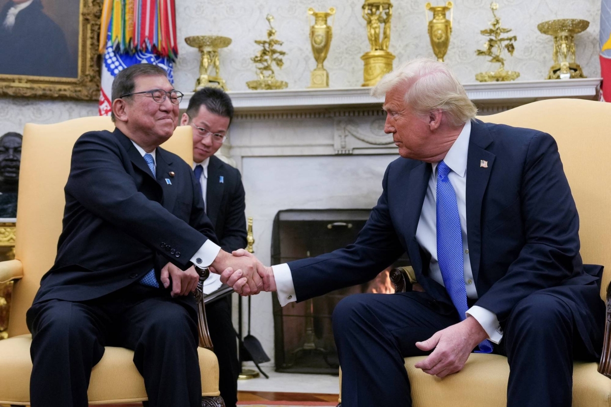 Trump targets U.S. trade deficit in first meeting with Japan’s Ishiba