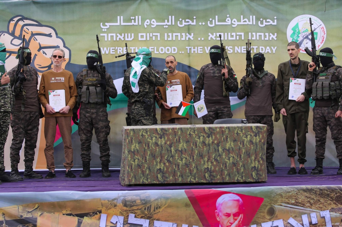 Hamas hands over three Israeli hostages in fifth Gaza exchange