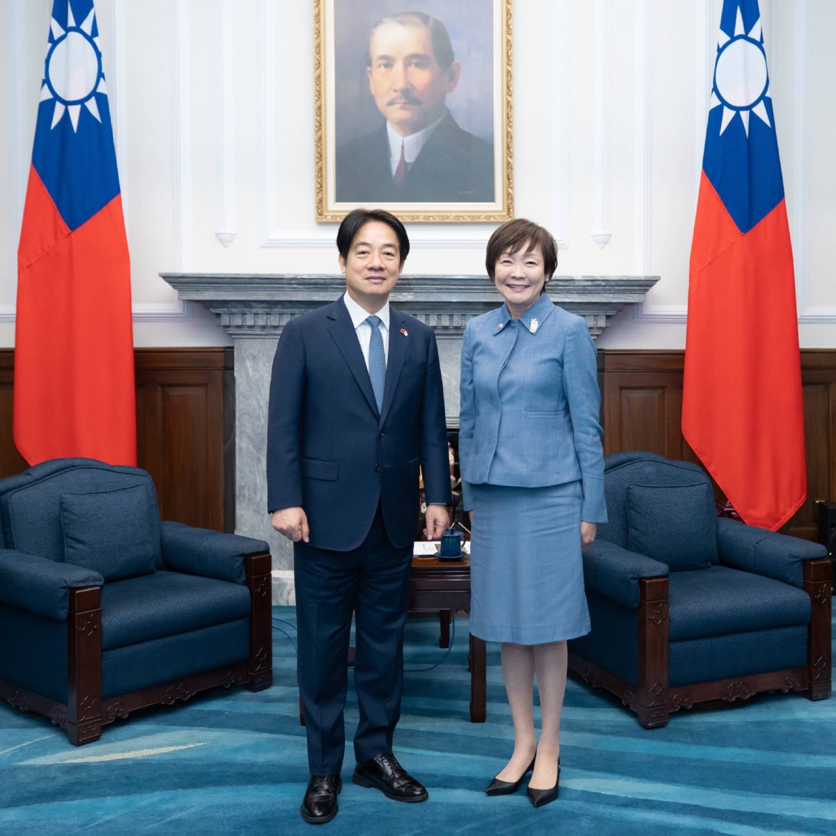 Taiwan President Lai meets with Akie Abe, widow of slain prime minister