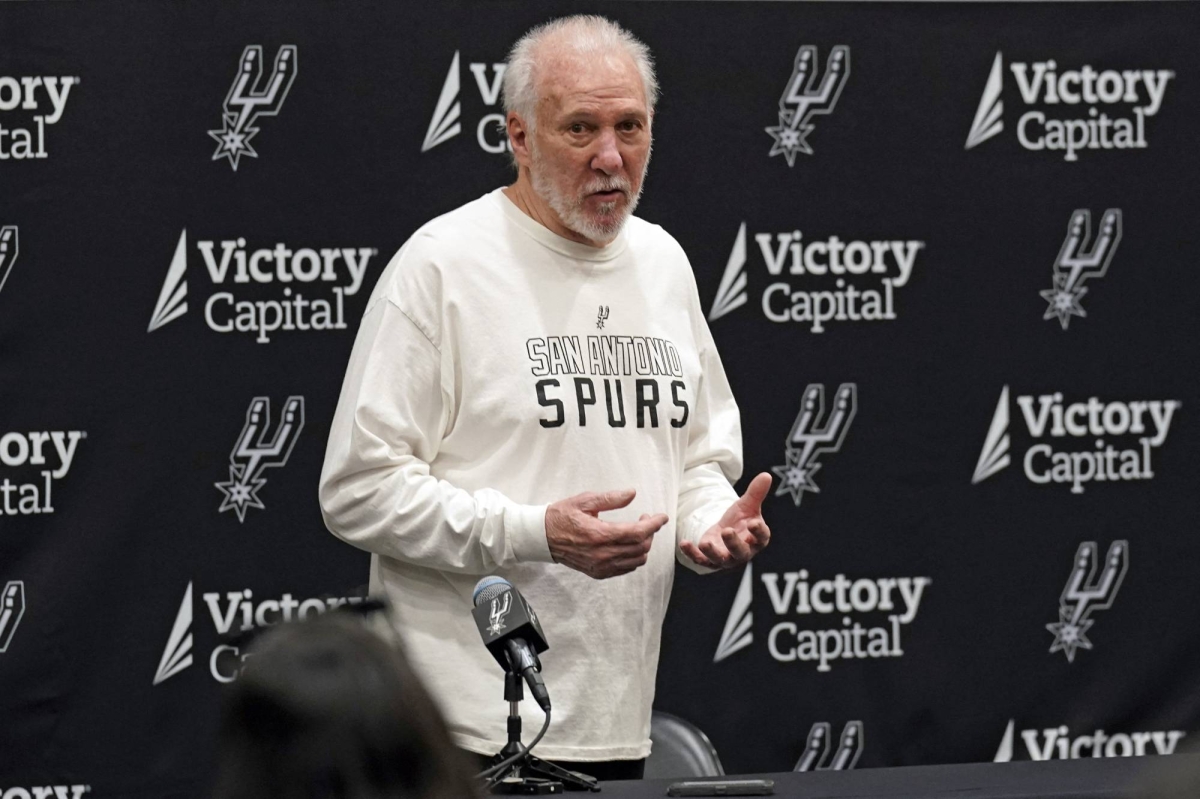 Spurs coach Gregg Popovich addresses team, will not return this season